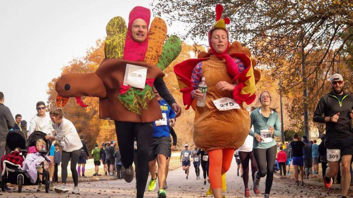 The 2024 Thanksgiving Day Trophy Trot 5K road race, sponsored by Trophy Brewing and Runologie, is in its eighth year in Raleigh’s Dorothea Dix Park.