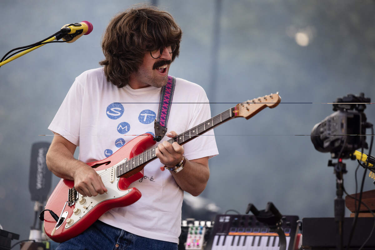 Peter Anspach jams on “Yeti” as Goose opens the show Friday night in Raleigh,
