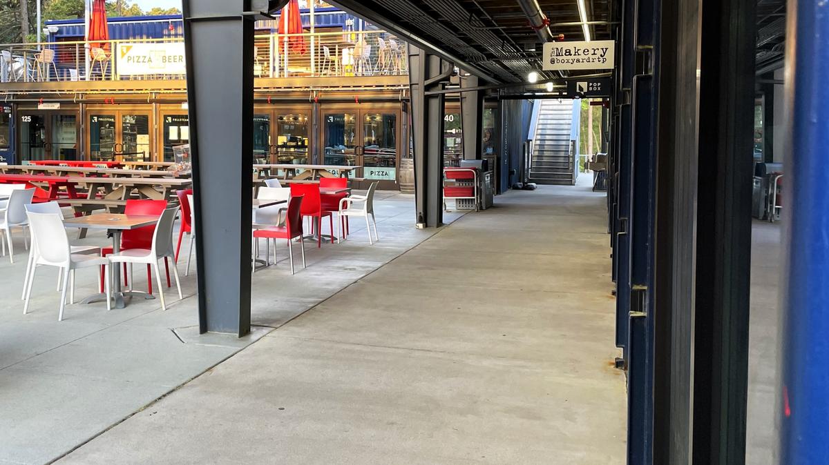 The Makery will open Friday morning, April 10, 2025, on the ground floor of Boxyard RTP, 900 Park Offices Drive in Durham. The STEAM-focused space also marks a significant change for Kidzu, which is expanding its mission to become the N.C. Children’s Museum.