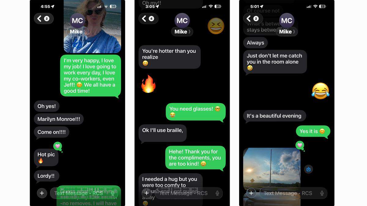 Screenshots of text exchanges provided by April Taylor.