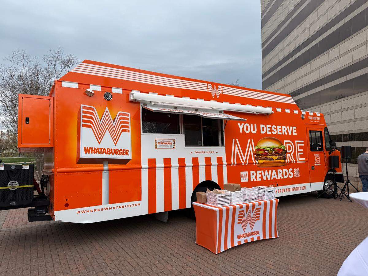 The Whataburger food truck stopped at Raleigh’s Halifax Mall to provide lunch to government workers ahead of its local debut.