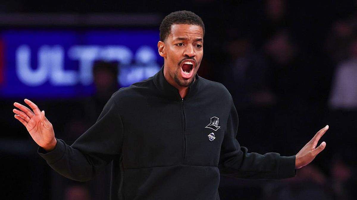 NEW YORK, NEW YORK - MARCH 12: Head coach Kim English of the Providence Friars reacts during the first half of the 2026 Big East Men's Tournament - Quarterfinal game against the St. John's Red Storm at Madison Square Garden on March 12, 2026 in New York City. (Photo by Ishika Samant/Getty Images)