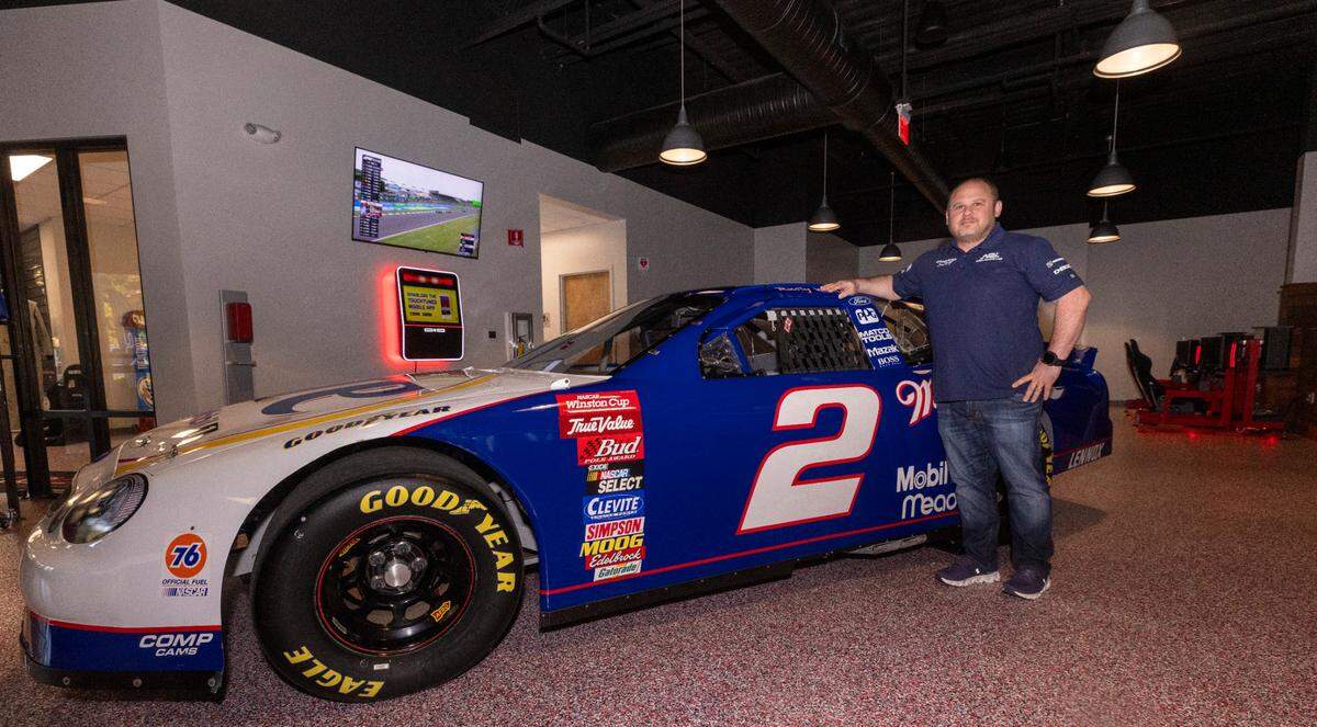 Apex Racing Lab owner John DiCostanzo bought a car Rusty Wallace drove in 1999 from a Texas-based seller on Facebook Marketplace. The car now is parked in a prominent position inside Apex Racing Lab.
