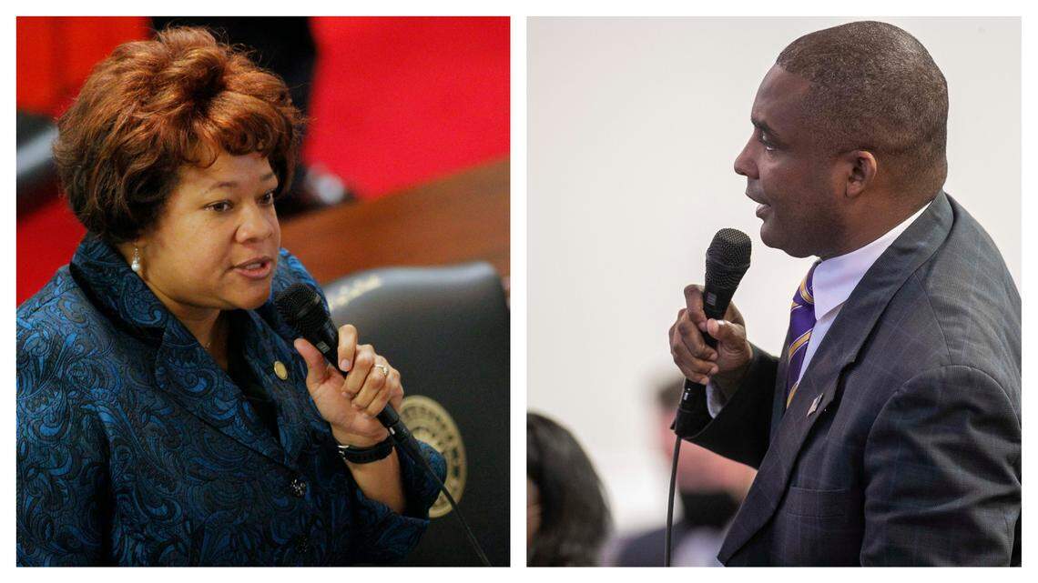 Former state Sen. Erica Smith, left, and state Sen. Don Davis are among the Democrats running to succeed retiring Rep. G.K. Butterfield in Congress.