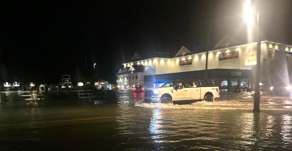 Bald Eagle Drive in Marco Island, Florida, was under water about two hours before high tide Thursday night. Roads were flooded throughout the largest of the Ten Thousand Islands as Hurricane Helene started to come ashore north in Big Bend, about 165 miles north.