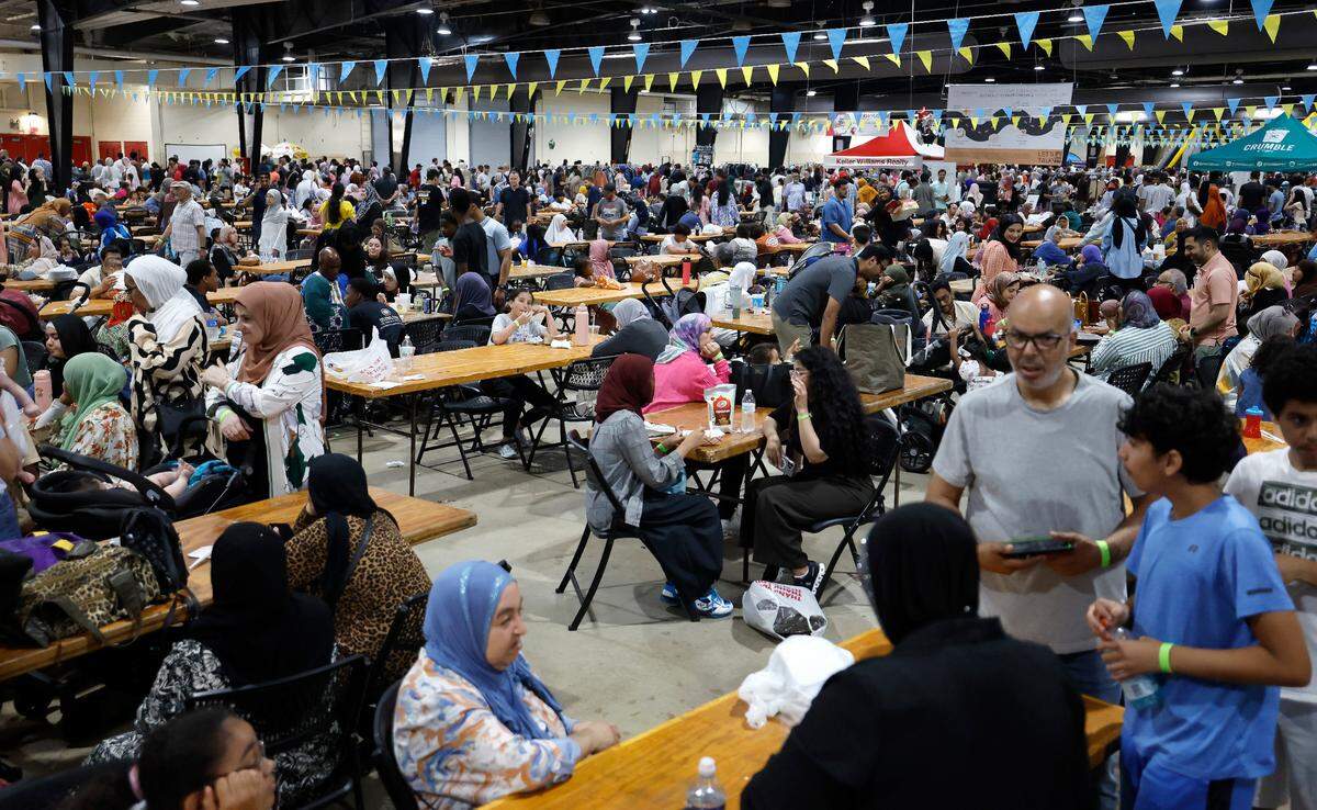 Thousands attend the Eid Festival at the Jim Graham Building in Raleigh, N.C. Saturday, June 22, 2024. Eleven Triangle mosques and Islamic organizations joined forces to hold what was billed as North Carolina’s largest Eid festival. Eid Fest 2024 marked the celebration of Eid al-Adha which is celebrated by Muslims across the world. Eid al-Adha marks the culmination of the annual pilgrimage to Mecca and the celebration of Abraham’s willingness to follow God’s command to sacrifice his son.