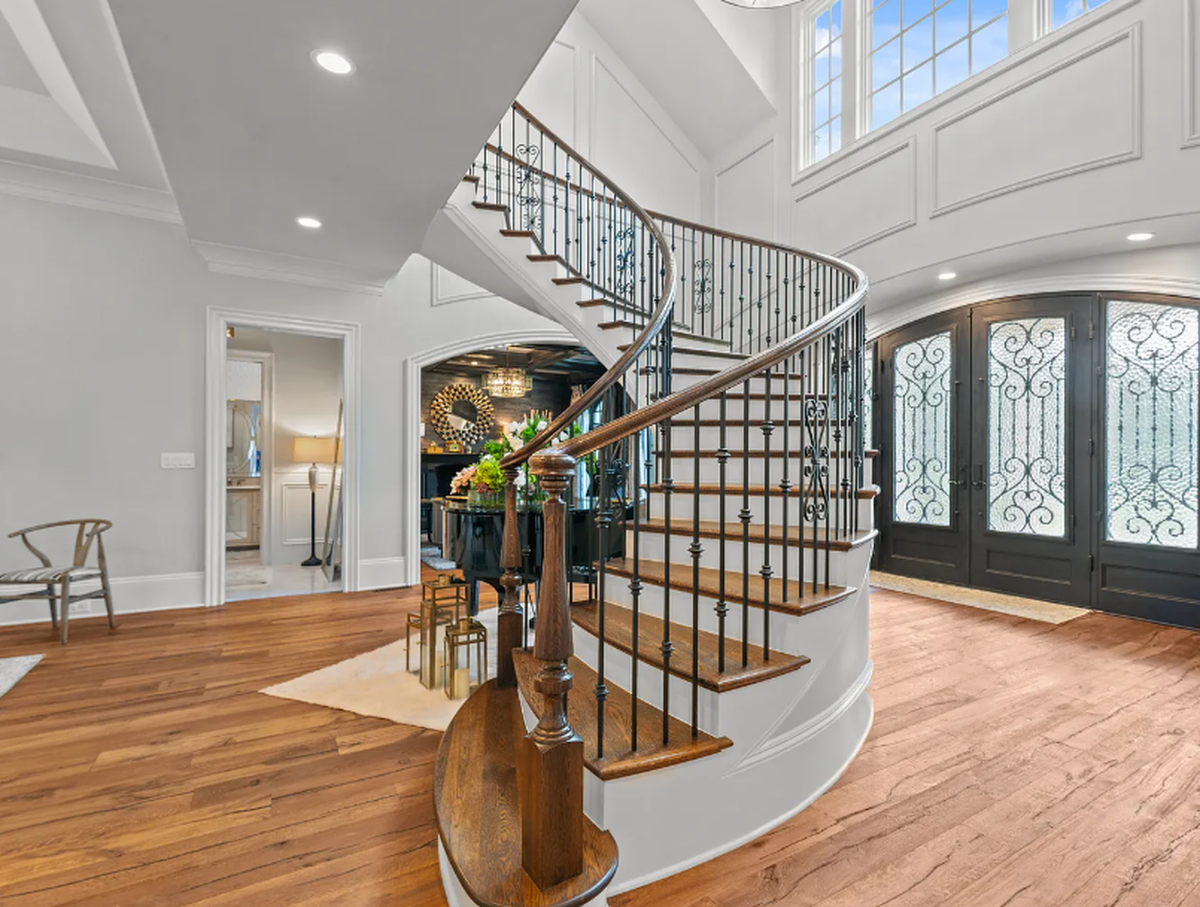 Floating spiral staircase in the North Raleigh mansion selling for $6 million.