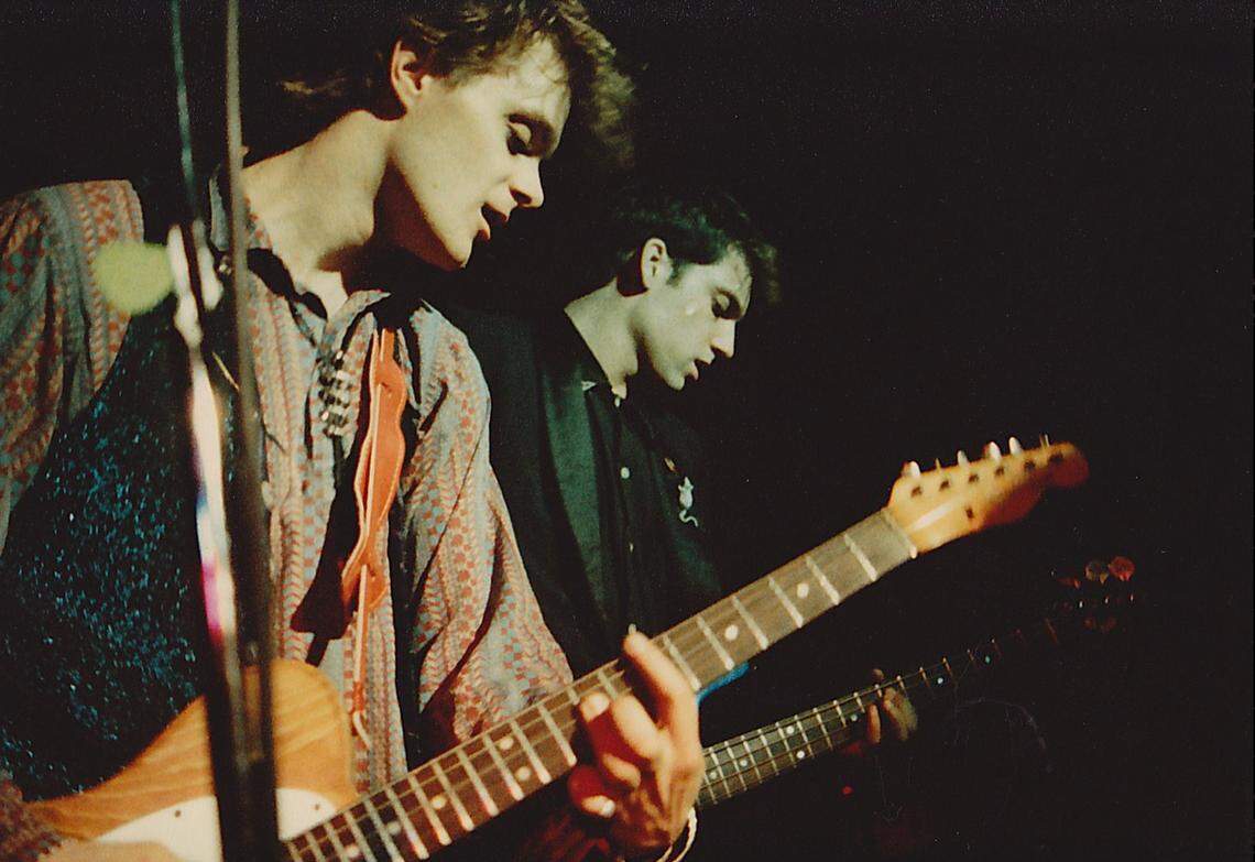 From left, Jeffrey Dean Foster and Tim Fleming onstage with The Right Profile, circa the mid-1980s. The Right Profile’s membership legacy is connected to Superchunk, Whiskeytown, Mountain Goats, the movie ‘Junebug’ and even ‘Freakonomics.’ The Winston-Salem band is playing its first show since 1987 at ‘Be Loud! ’18.’