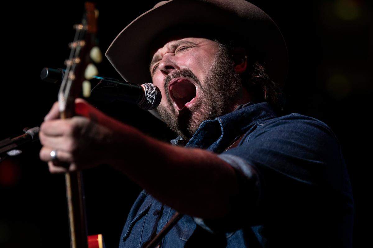 Randy Houser opens for Cody Johnson in concert at Raleigh, N.C.’s PNC Arena, Saturday night, Jan. 28, 2023.