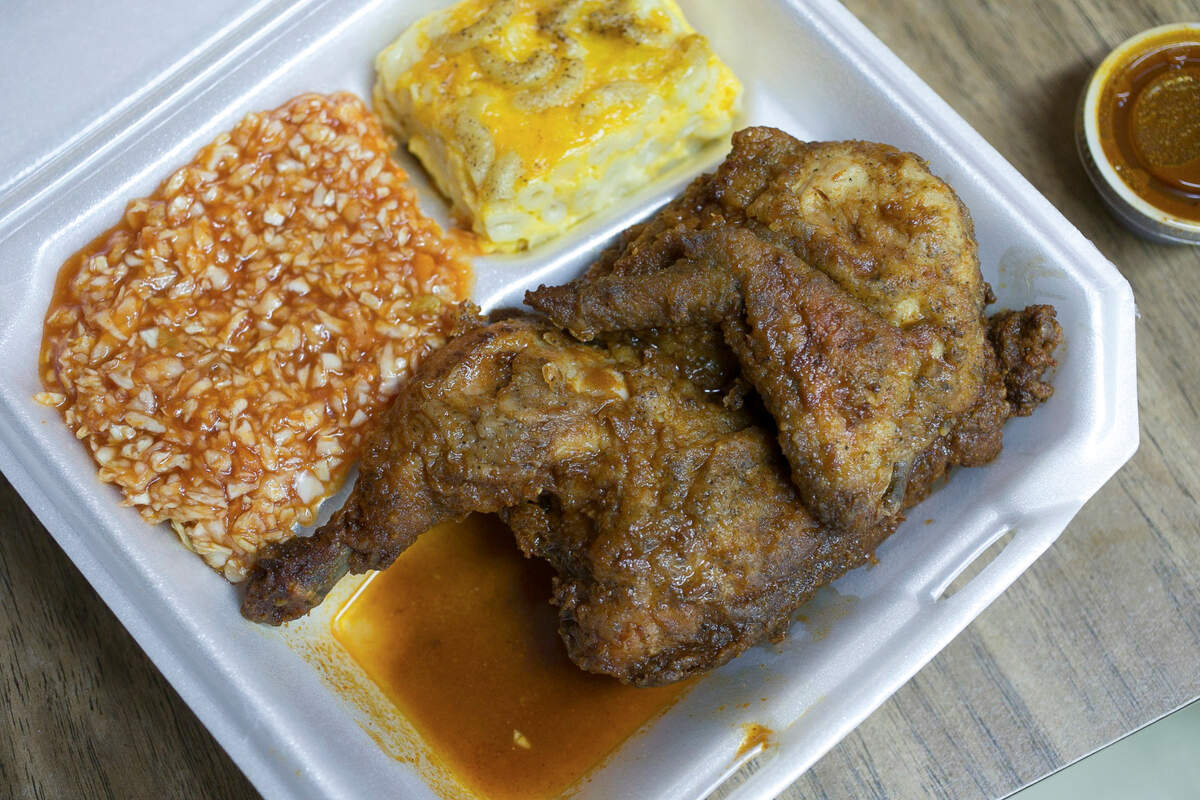 Despite having the word barbecue in their name, Keatonís is famous for their fried chicken dipped in hot or mild sauce, served with macaroni and cheese with hot vinegar spicy slaw. Photographed on Thursday, July 6, 2017 in Cleveland, N.C.