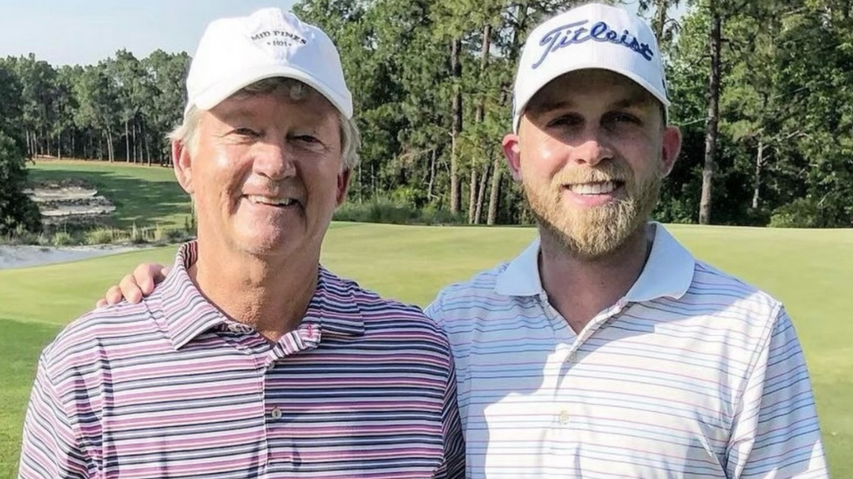 Michael McGowan, right, of Southern Pines has qualified to play in the 2024 U.S. Open, a major championship his father, Pat, competed in while a PGA Tour member.. Photo courtesy of Michael McGowan.