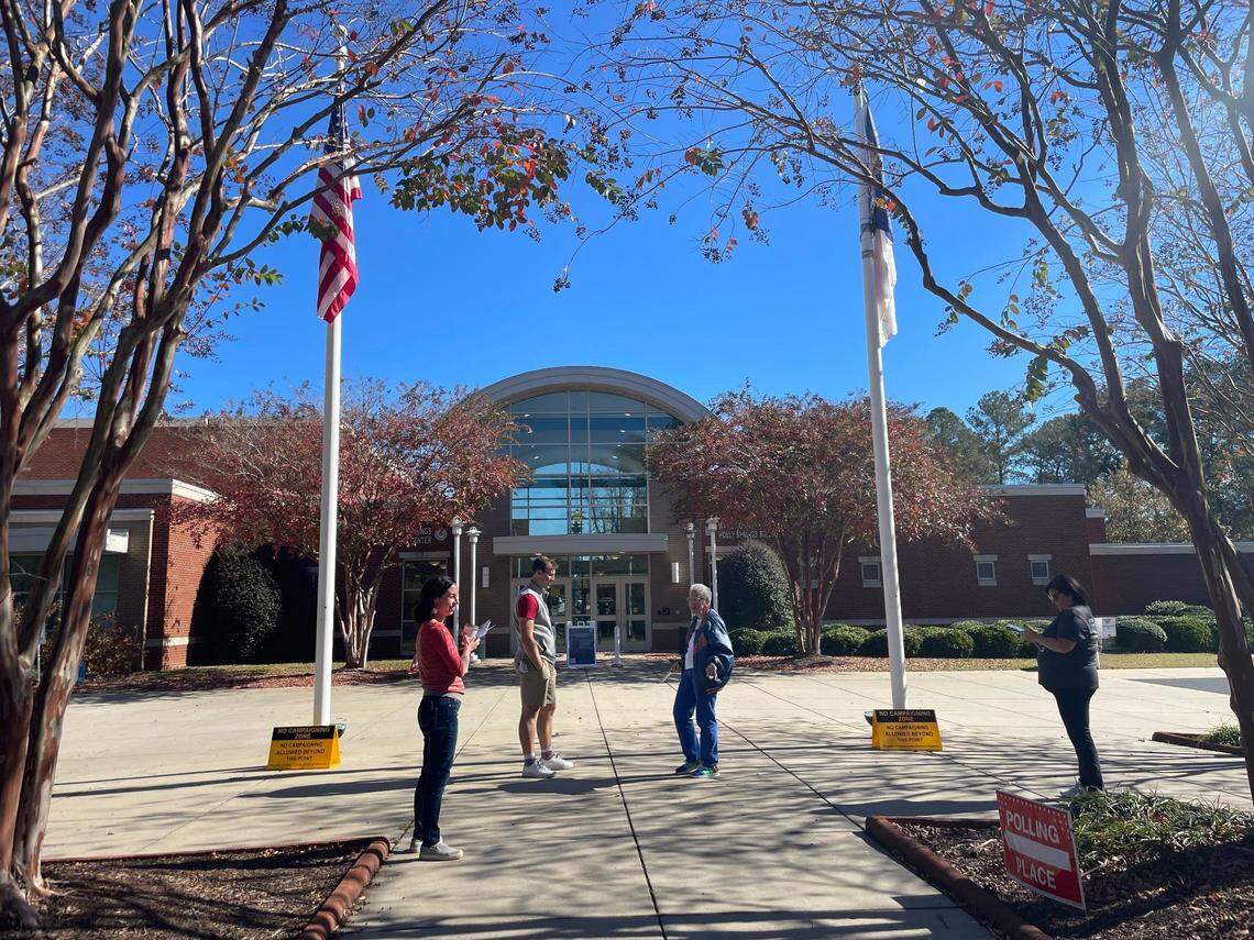 There was no waiting at a polling place in Holly Springs, N.C., at midday on Tuesday, Nov. 8, 2022.