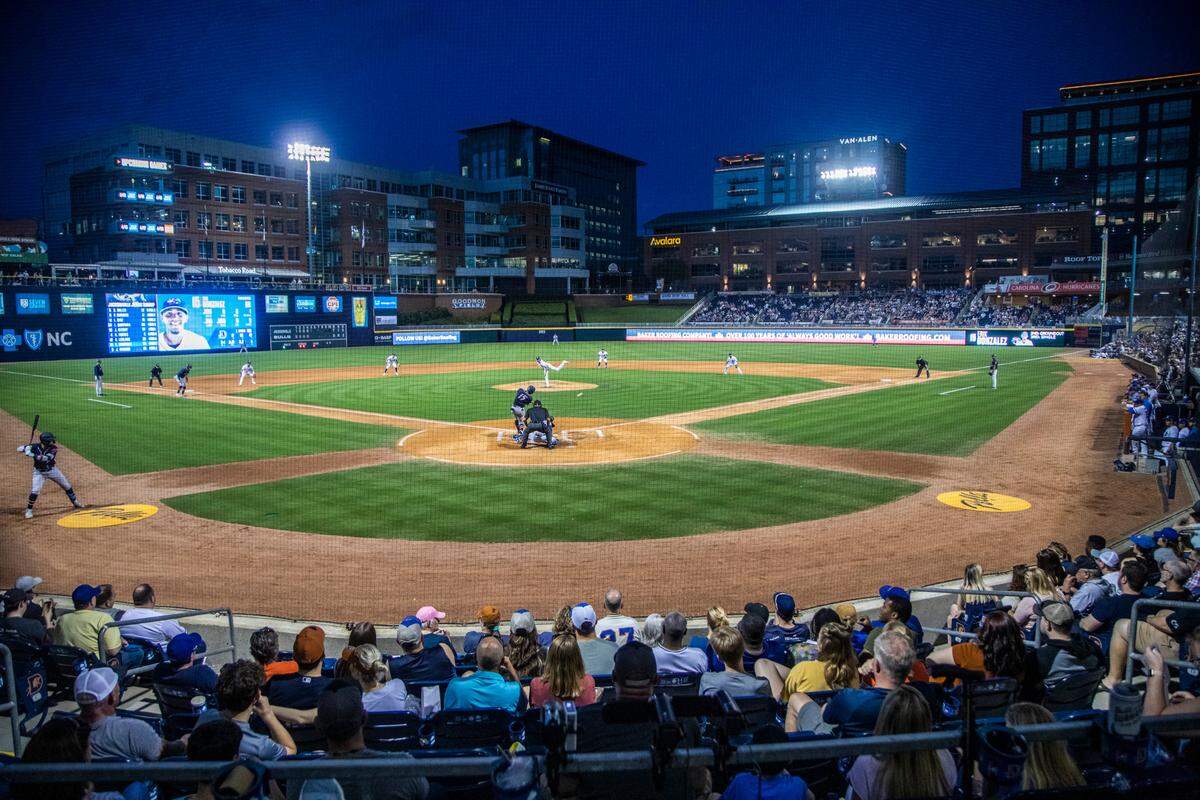 The Durham Bulls played their 2022 season opener against the Jacksonville Jumbo Shrimp at the Durham Bulls Athletic Park on April 22.