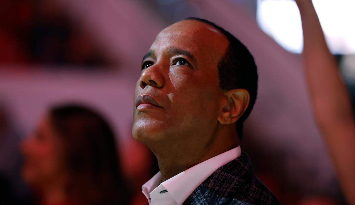 N.C. State head coach Kevin Keatts watches the team introductions before the Wolfpack’s game against Pitt at the Lenovo Center in Raleigh, N.C., Wednesday, March 5, 2025.