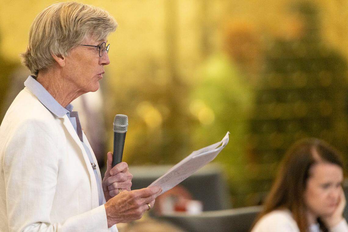 Rep. Marcia Morey speaks during debate on sports betting on Wednesday, June 22, 2022 at the General Assembly in Raleigh, N.C.
