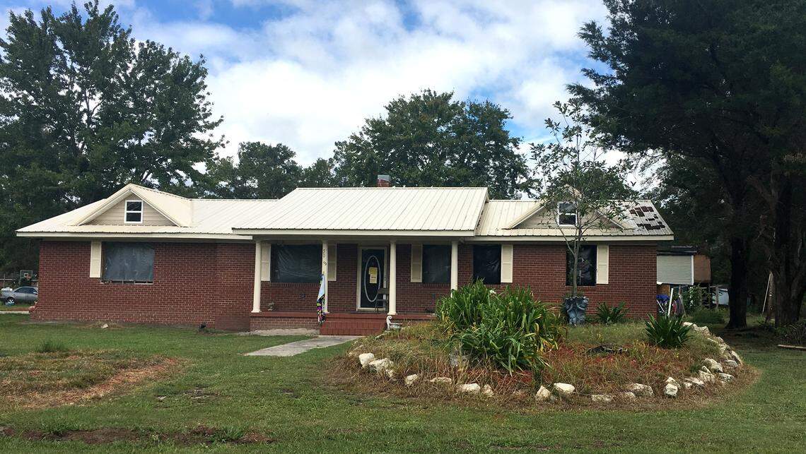 Johnny and Catrelia Brown’s home, flooded during Hurricane Florence in 2018, is still gutted nearly a year after the hurricane.