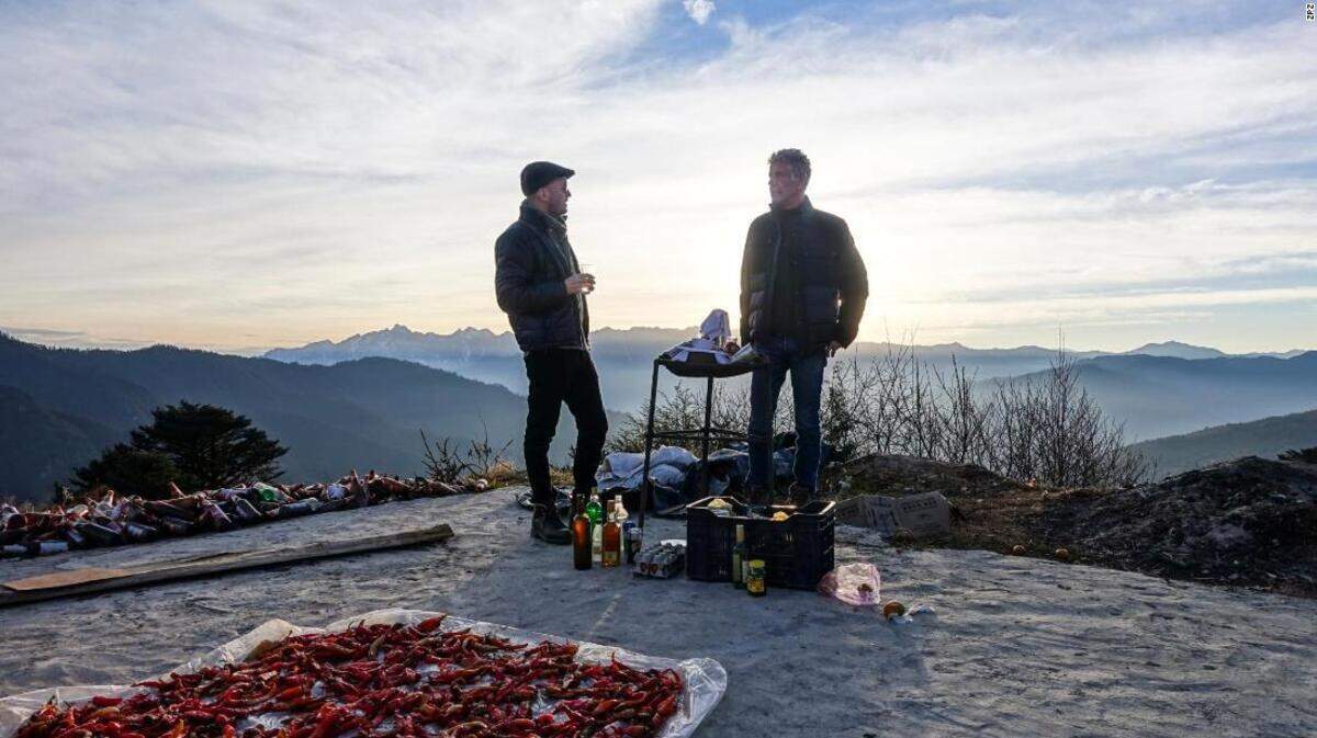 Darren Aronofsky, left, and Anthony Bourdain in Bhutan for the CNN show "Anthony Bourdain: Parts Unknown."