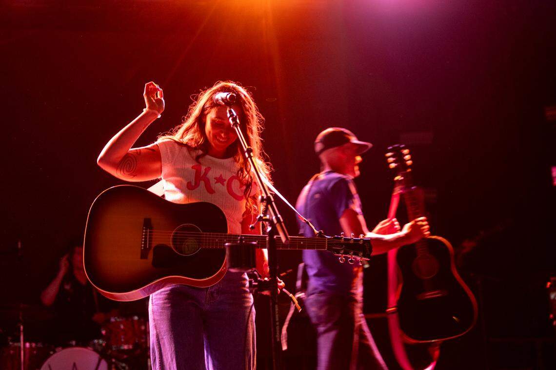 Waxahatchee performs at City Plaza during the Hopscotch Music Festival in Raleigh on Thursday, Sept 6, 2024.