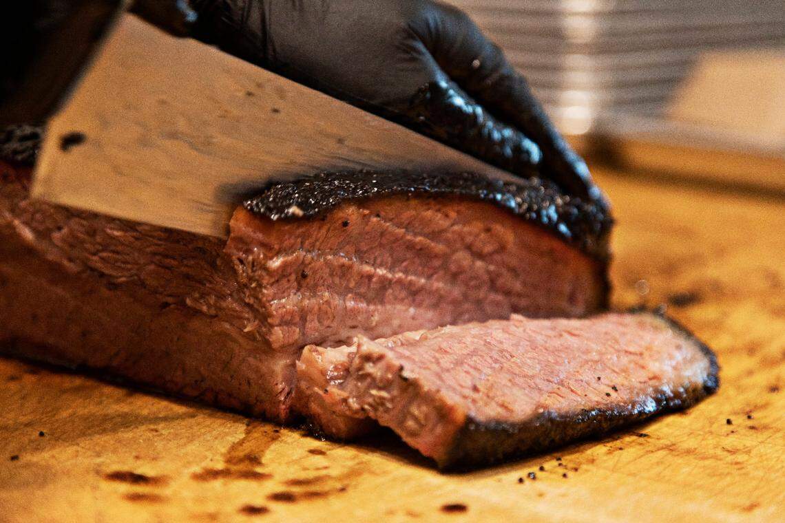 Prime Barbecue in Knightdale, NC, is known for slow smoking their barbecue over wood.