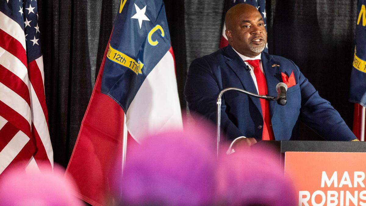 Republican gubernatorial candidate Lt. Gov. Mark Robinson makes a concession speech during an election watch party at the City Club in Raleigh after loosing the North Carolina gubernatorial race to Democratic nominee Attorney General Josh Stein on Election Day, Tuesday, Nov. 5, 2024.