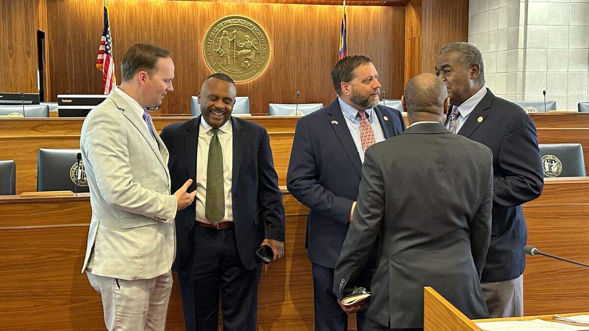 Reps. Allen Chesser, Robert Reives, and David Willis, pictured left to right, are among the bipartisan sponsors of legislation to promote and encourage “responsible” fatherhood in North Carolina.