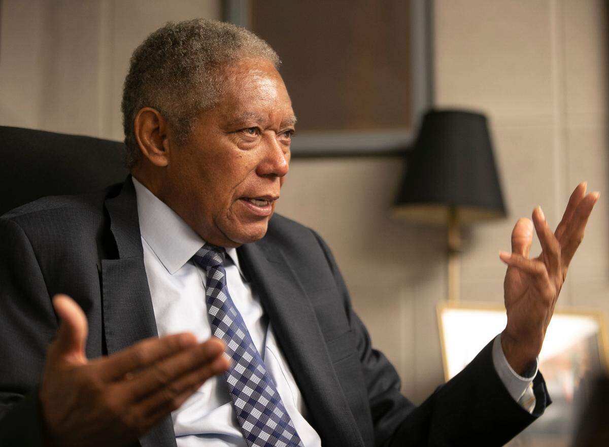 Senator Dan Blue, photographed during an interview in his office at the North Carolina General Assembly on Tuesday, September 20, 2022 in Raleigh, N.C.