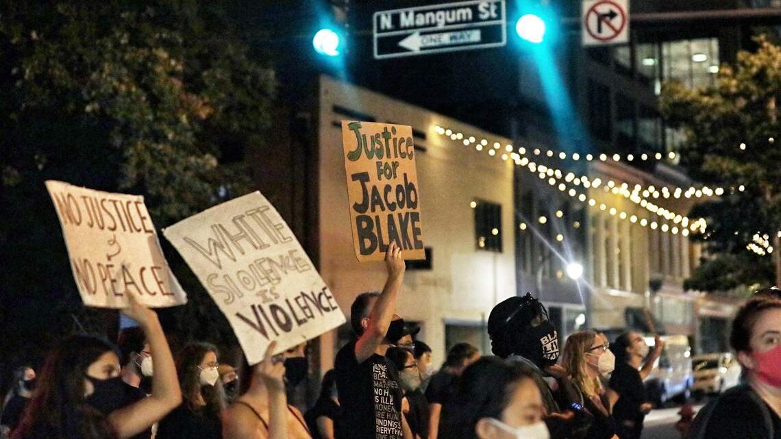 Jacob Blake protesters march through downtown Durham Saturday | Raleigh ...