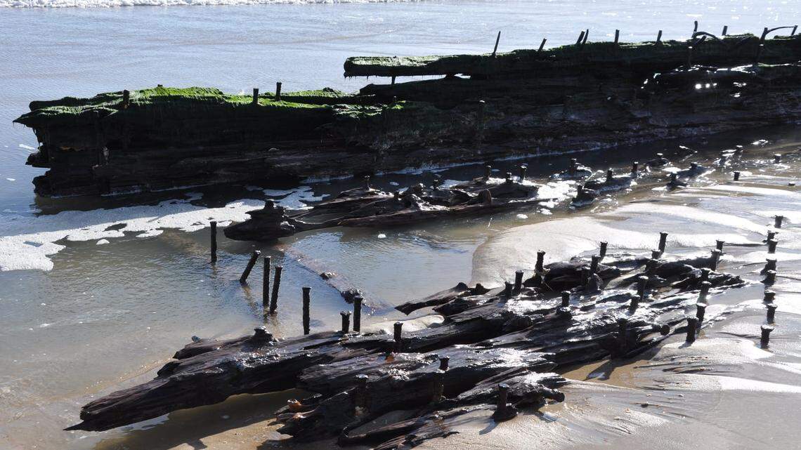 This Outer Banks shipwreck is known as the Flambeau, due to its location on a beach near a road of the same name.