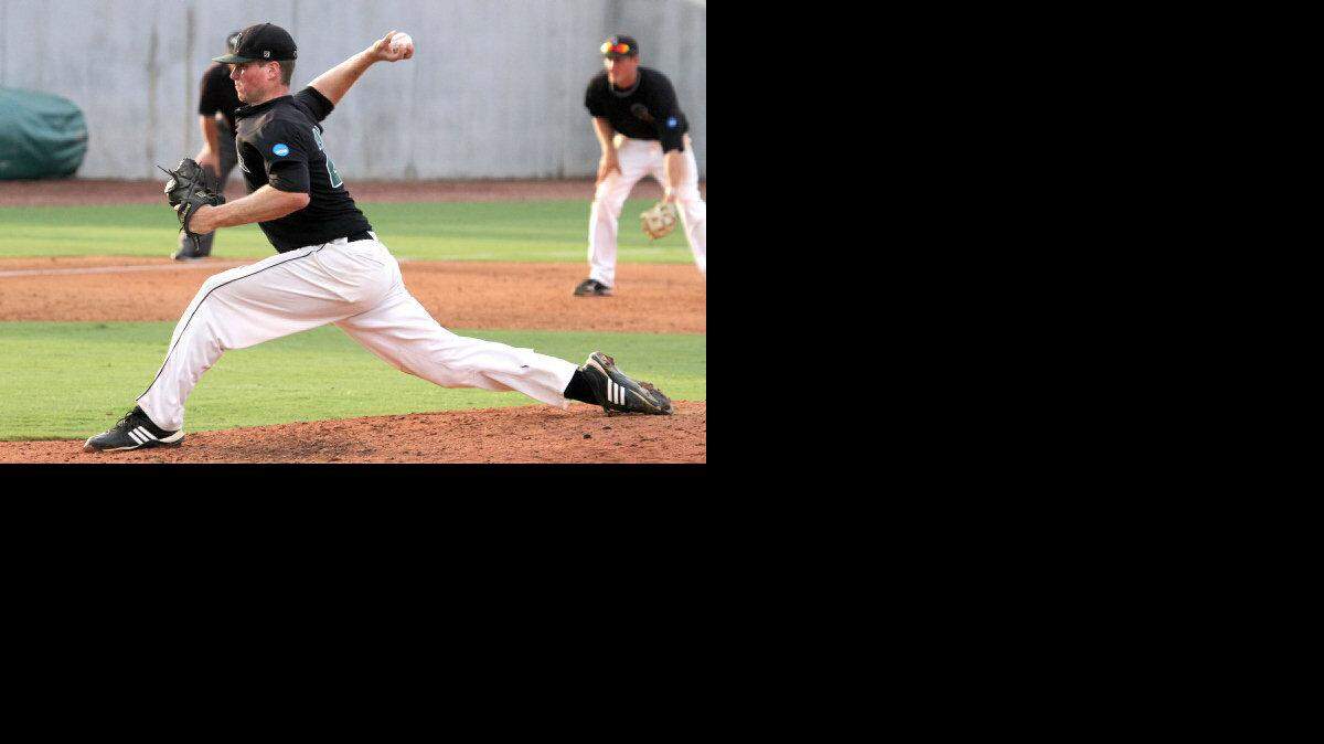 Mount Olive's Carter Capps pitches during their game against Millersville in the first round of the national finals in 2011.