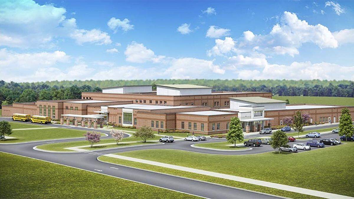 Artist rendering of Barton Pond Elementary School in Raleigh, NC