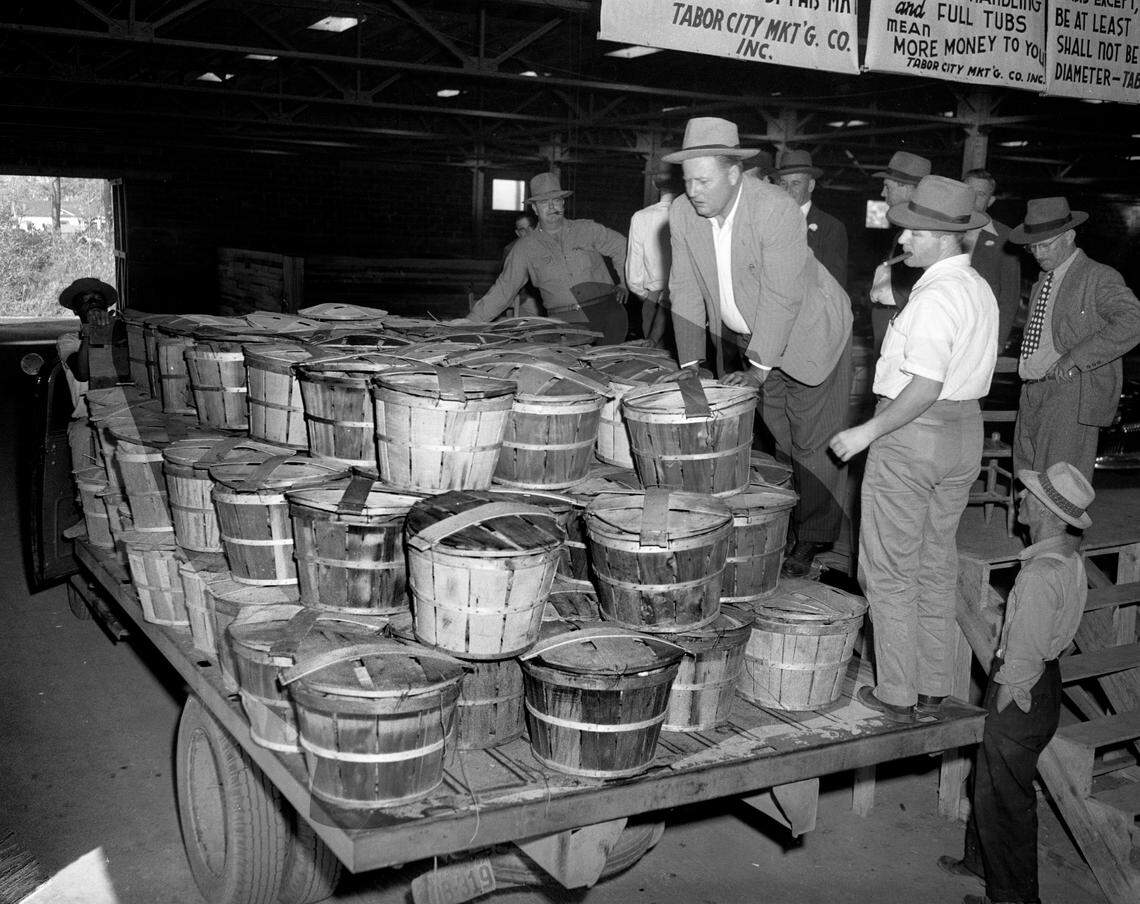 The sweet potato market in Tabor City, NC. October 31, 1947.