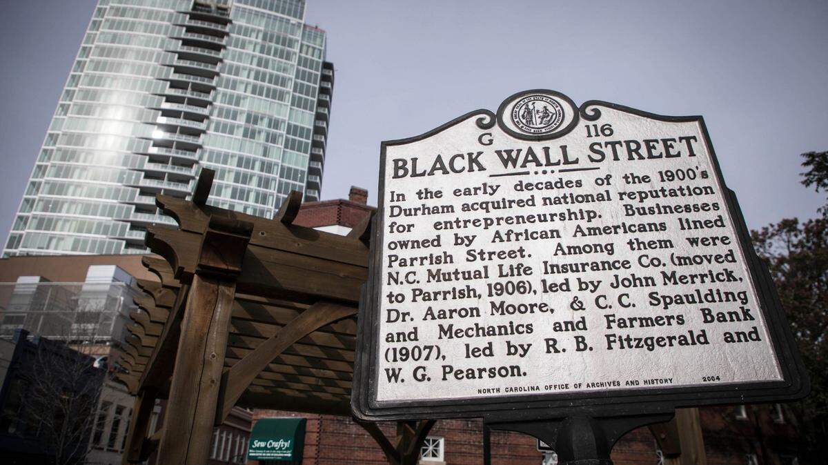 Black Wall Street thrived on Parrish Street in downtown Durham, NC in the early 20th century. The historic North Carolina Mutual Life Insurance building was the center of it. While the building remains mostly the same, the downtown landscape around it has changed drastically.