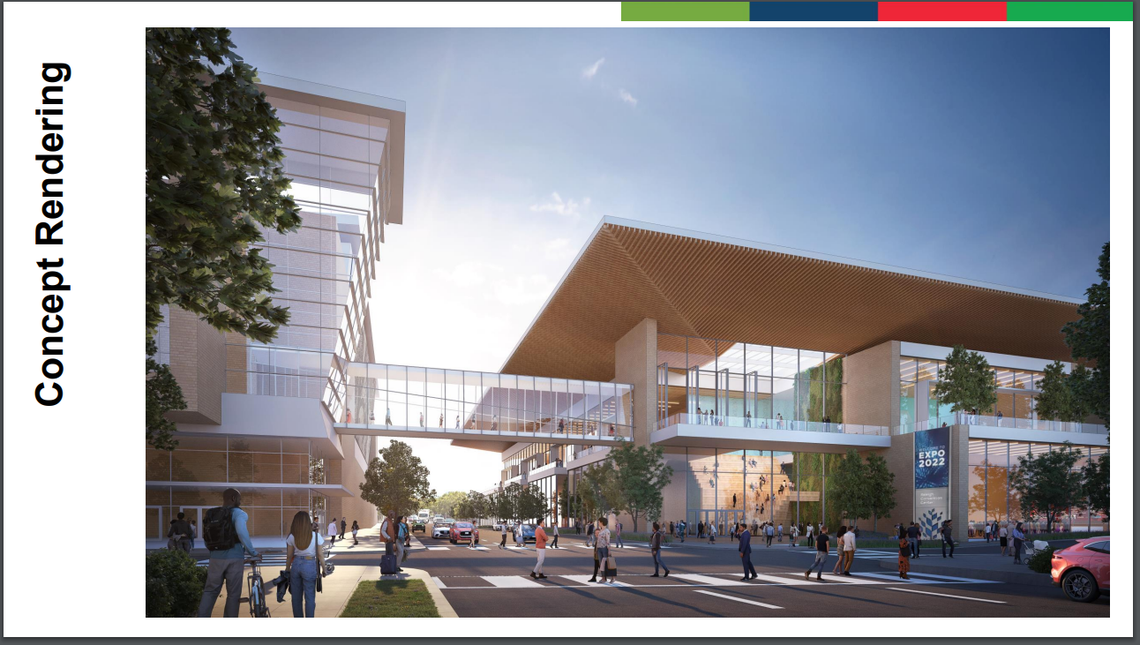 A conceptual rendering of what the Raleigh Convention Center expansion could look like.