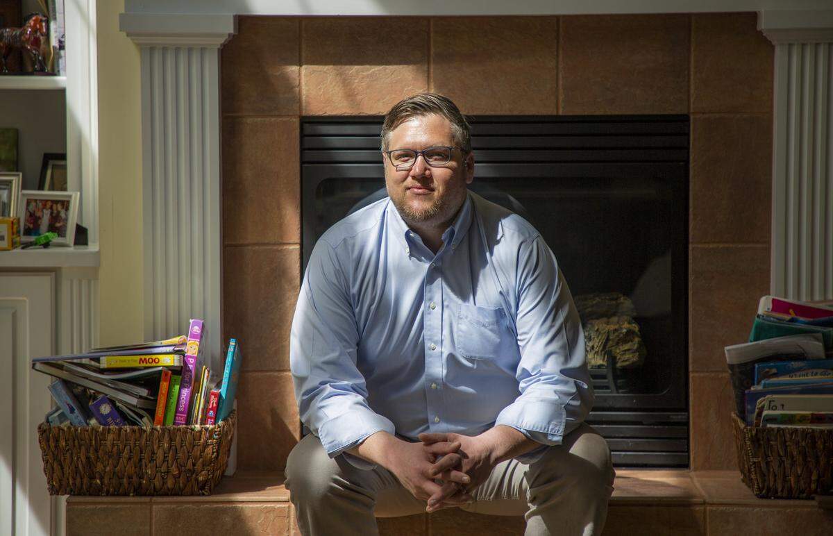 Jason Sholtz, who appears in a well-known photograph standing among fire and rubble with his hand on his head, was one of the first people on the scene of a deadly gas explosion in downtown Durham, NC, and shared his experience in a video interview in his home the day after the explosion, on Thursday, Apr. 11, 2019, in Durham, NC.