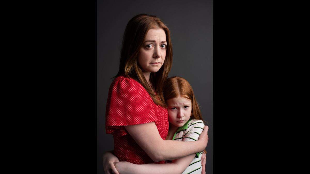 Alyson Hannigan, left, as Mary Stauffer, and Daphne Hoskins as her daughter Beth Stauffer in the Lifetime movie “Abducted: The Mary Stauffer Story.”