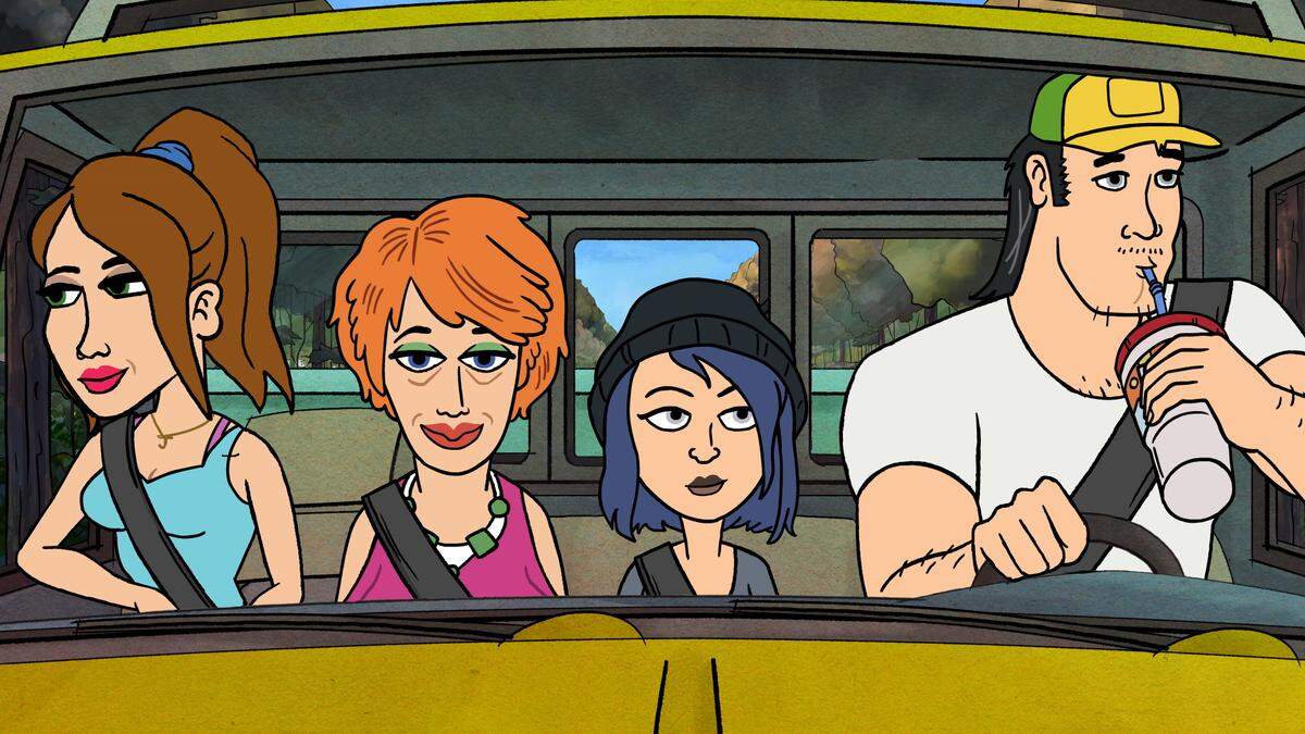 The Fox animated series “Bless the Harts” follows a struggling family from the fictional town of Greenpoint, N.C. (L-R): Jenny (Kristen Wiig), Betty (Maya Rudolph), Violet (Jillian Bell) and Wayne (Ike Barinholtz).