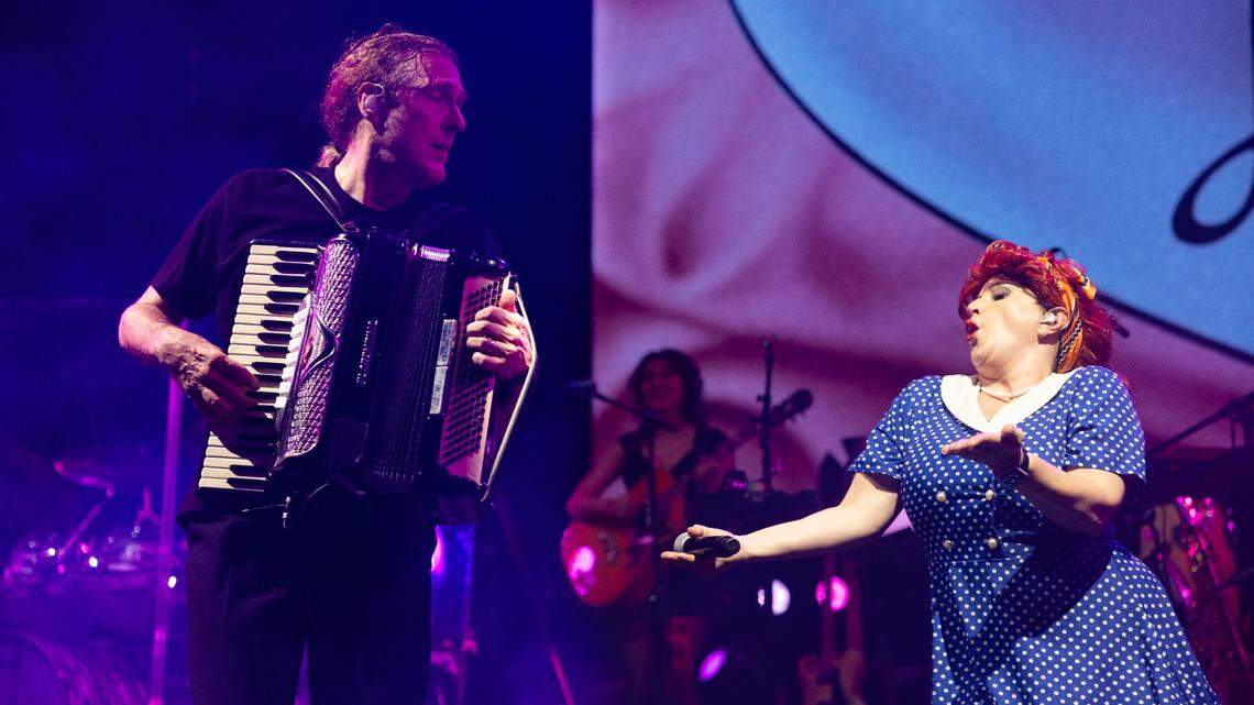 Weird Al Yankovic brings his “Bigger & Weirder 2025” tour to Raleigh, N.C.’s Red Hat Amphiteather, Thursday night, July 24, 2025.