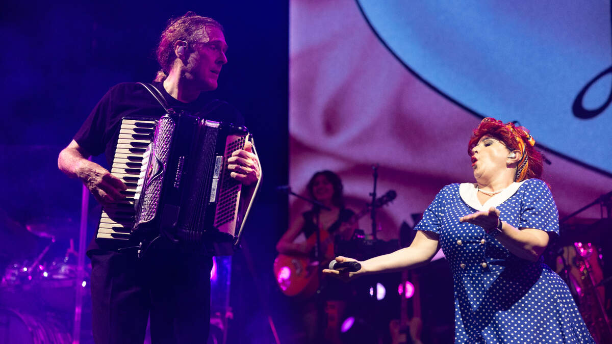 Weird Al Yankovic brings his “Bigger & Weirder 2025” tour to Raleigh, N.C.’s Red Hat Amphiteather, Thursday night, July 24, 2025.