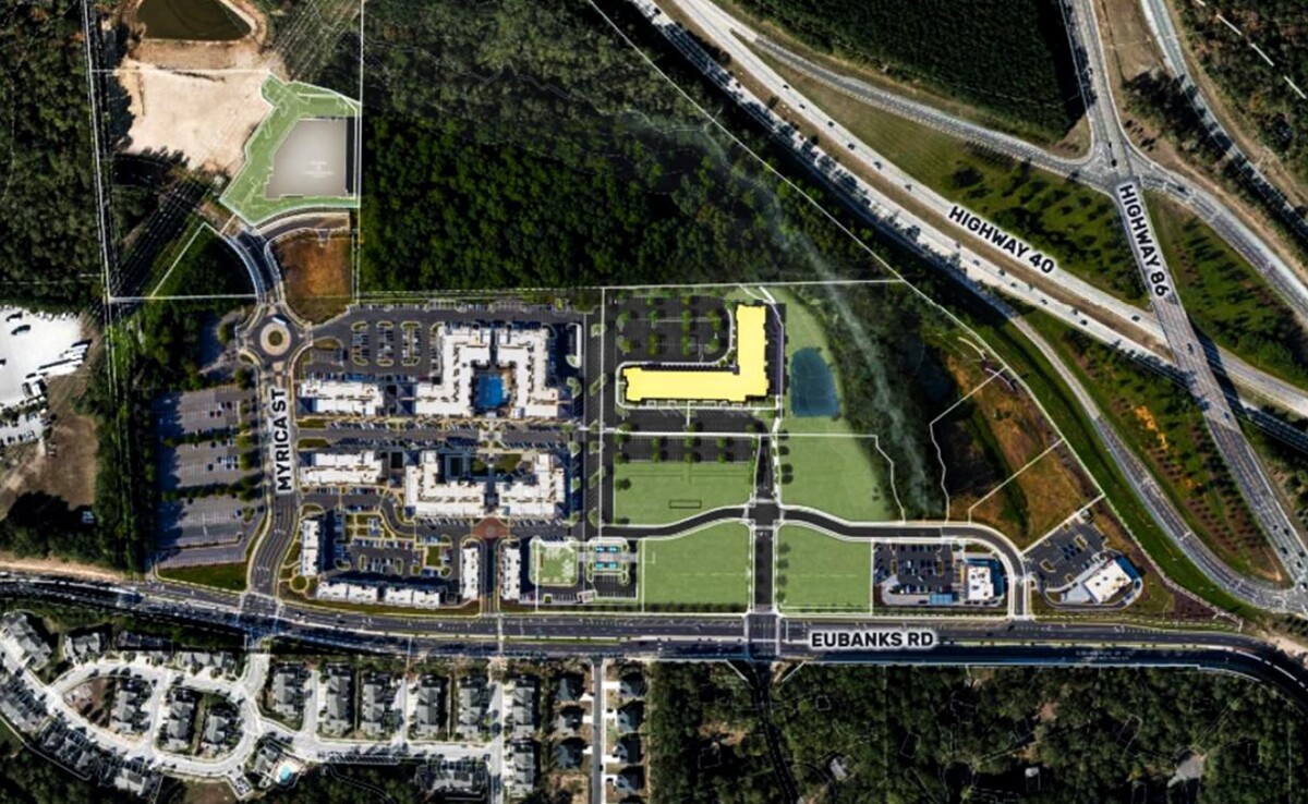 Carraway Village was approved for 55 wooded acres off Eubanks Road in Chapel Hill in 2015. Hundreds of apartments with ground-floor retail spaces and standalone Chick-fil-A, Starbucks and UNC Health buildings have been added so far.