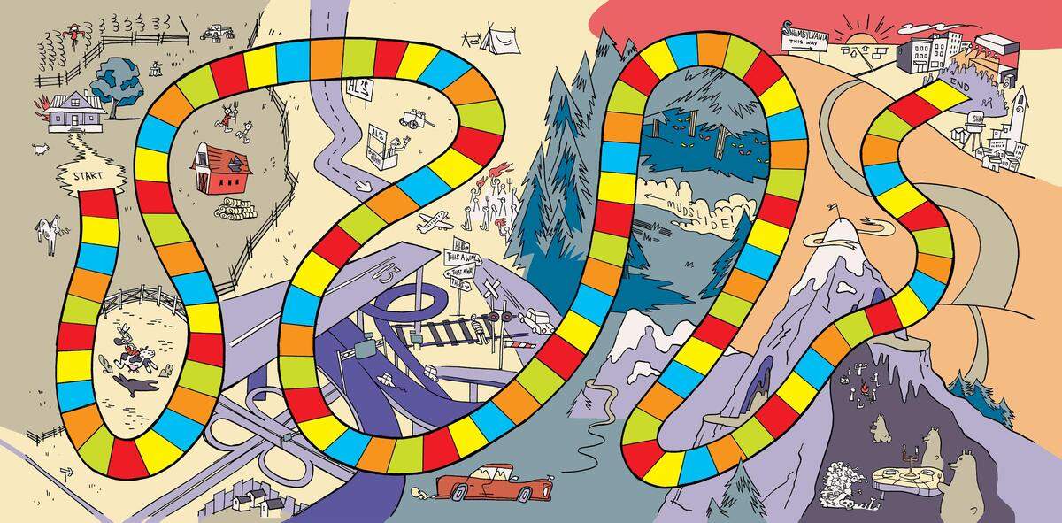 Ellis Dyson & The Shambles are releasing a vinyl version of their new album, “Shamblyvania.” It’s a playable board game in the shape of Candyland or Chutes and Ladders. You can play the game while you listen to the record.