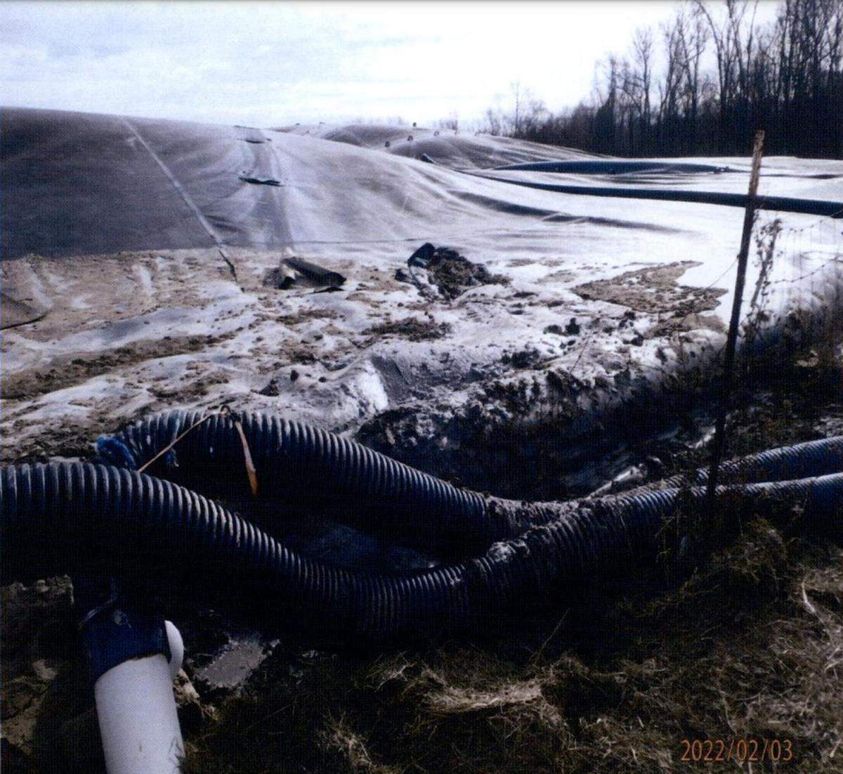 During a February inspection, a N.C. Department of Environmental Quality inspector found signs that a discharge of foam from an anaerobic digester on White Oak Farms had not been reported. Those signs included foam on top of the digester.
