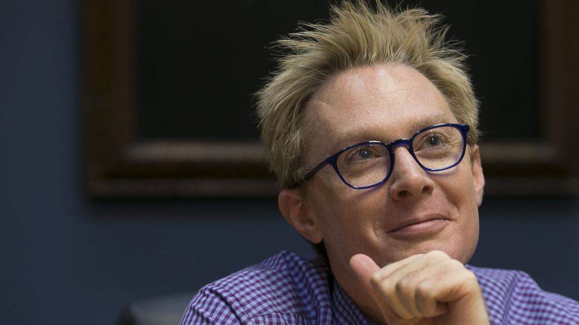 Clay Aiken talks about his appearance on The Apprentice, and his experience working with Donald Trump during an interview at the News & Observer on Friday, July 7, 2017 in Raleigh, N.C.