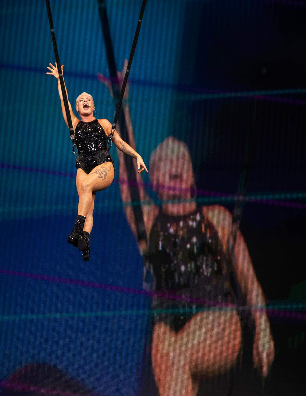 PINK in concert at Raleigh, N.C.’s Lenovo Center, Monday night, November 11, 2024.