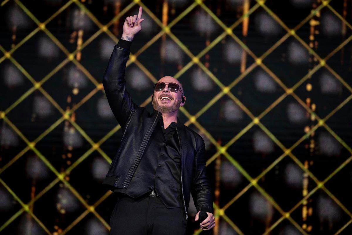 Pitbull opens his tour at Coastal Credit Union Music Pavilion at Walnut Creek in Raleigh, N.C., Thursday night, July 28, 2022.