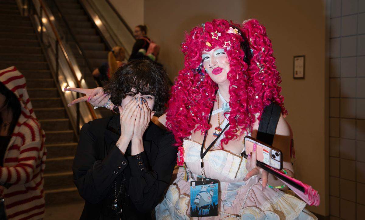 Mae Williams and Ciel McCoy celebrate Galaxycon at the Raleigh, N.C. Convention Center on Thursday, July 24, 2025.