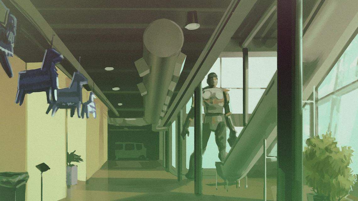 Illustration of interior of Epic Games offices