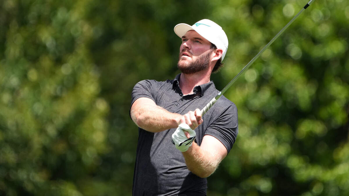 Apr 11, 2024; Augusta, Georgia, USA; Grayson Murray plays his shot from the fourth tee during the first round of the Masters Tournament. Mandatory Credit: Kyle Terada-USA TODAY Sports