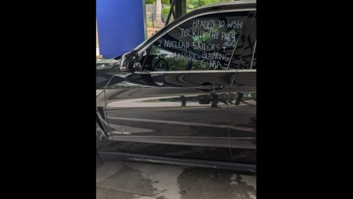 Daniel Swain was charged in May with making threats against the president after concerned citizens reported the messages on his BMW.