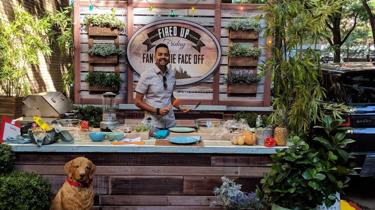 Sejal Patel on the set of “Live with Kelly and Ryan” on July 19, 2018.