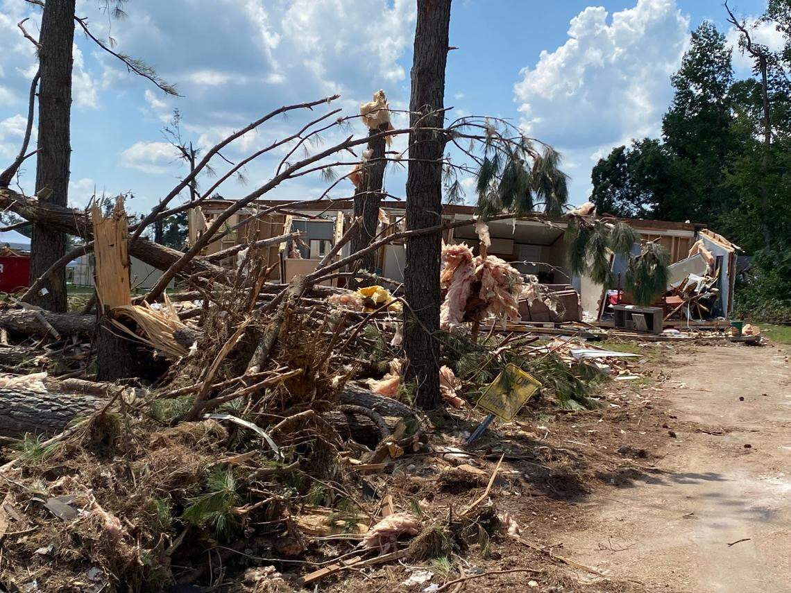 No one was injured in this house ruined by last week’s tornado on its pass through Dortches. Gov. Roy Cooper toured it Sunday and said, “It’s devastating.”